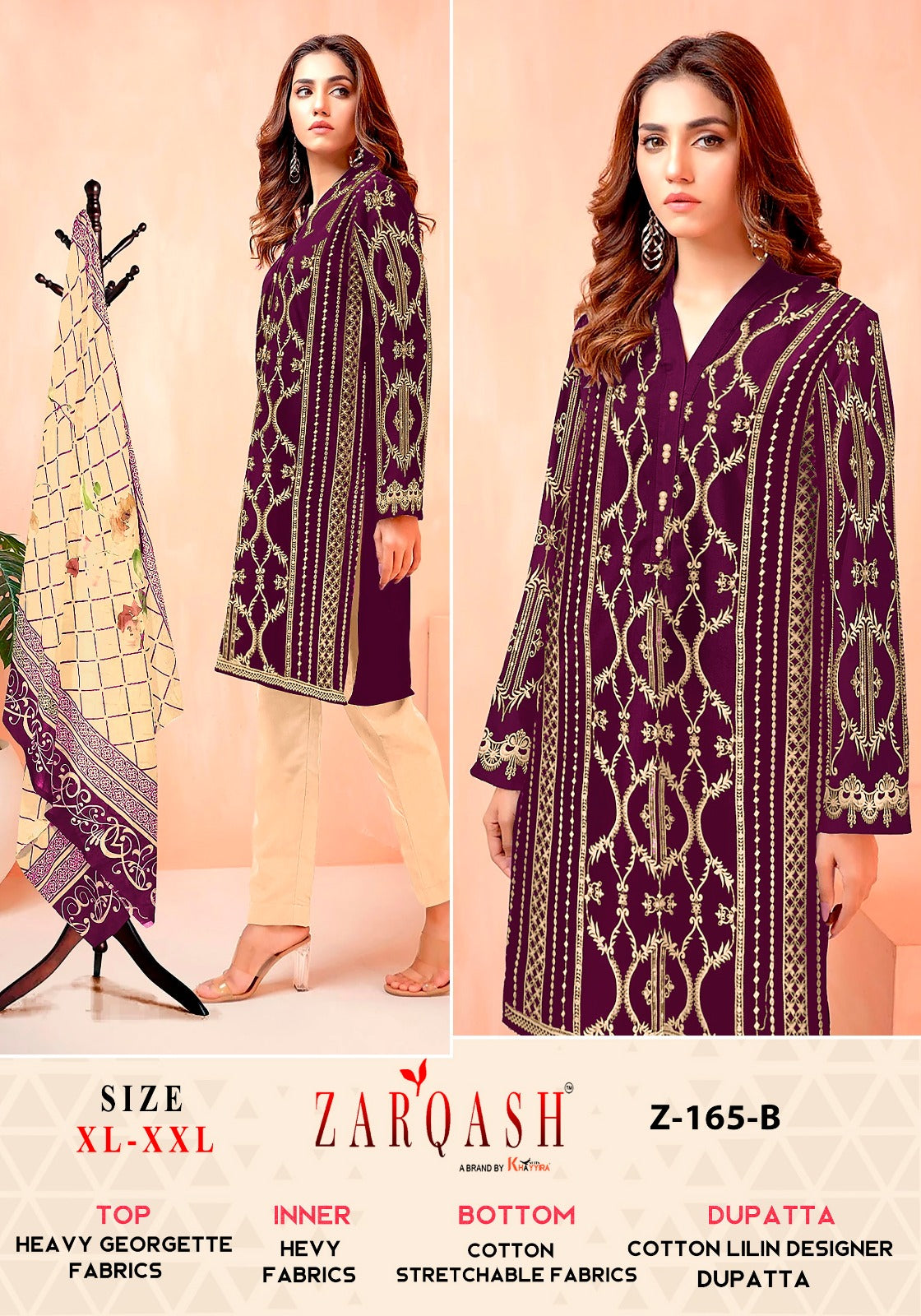 Z-165-B Zarqash Pakistani Readymade Suits