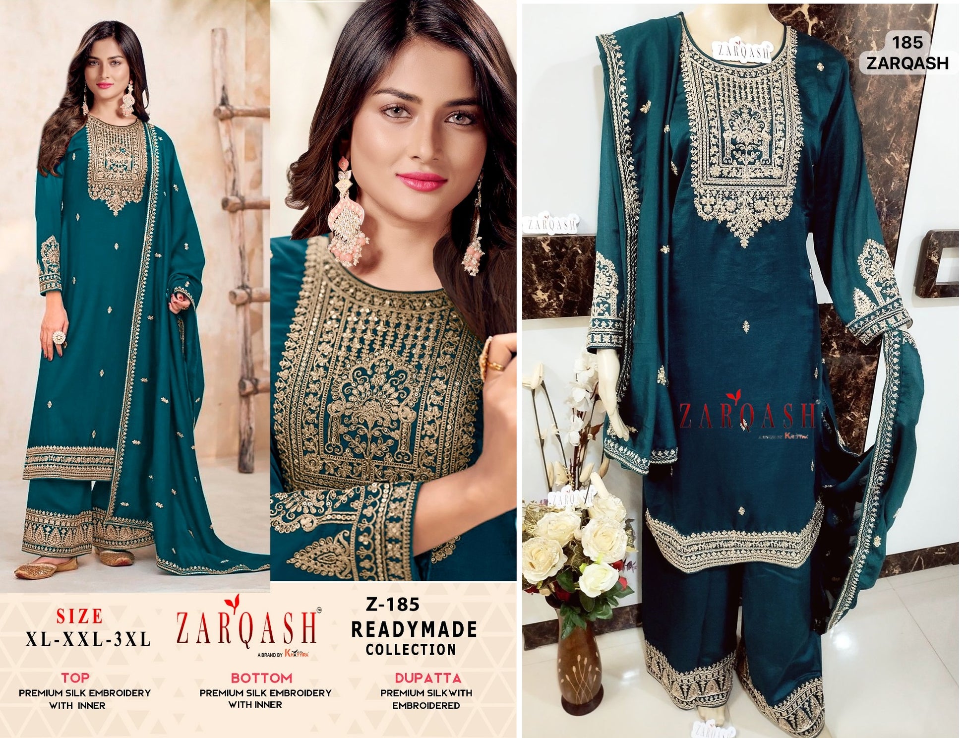 185 Five Star Zarqash Pakistani Readymade Suits