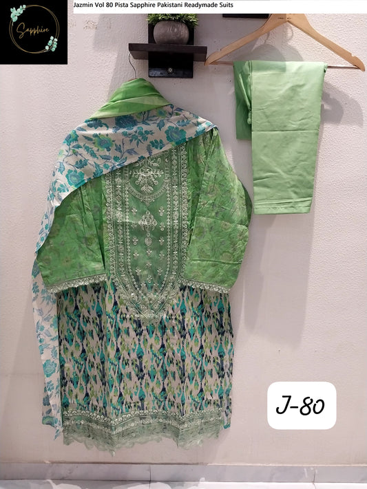 Jazmin Vol 80 Pista Sapphire Pakistani Readymade Suits