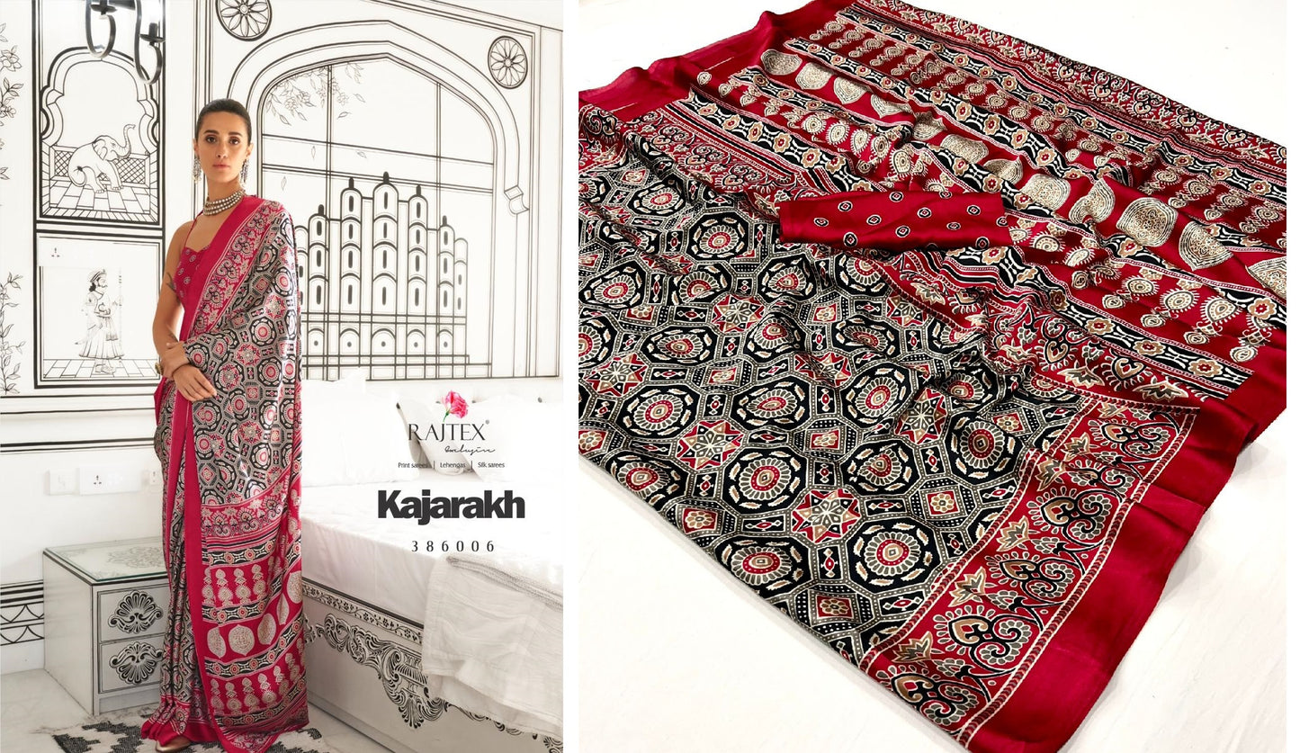 386006 Kajarakh Rajtex Sarees
