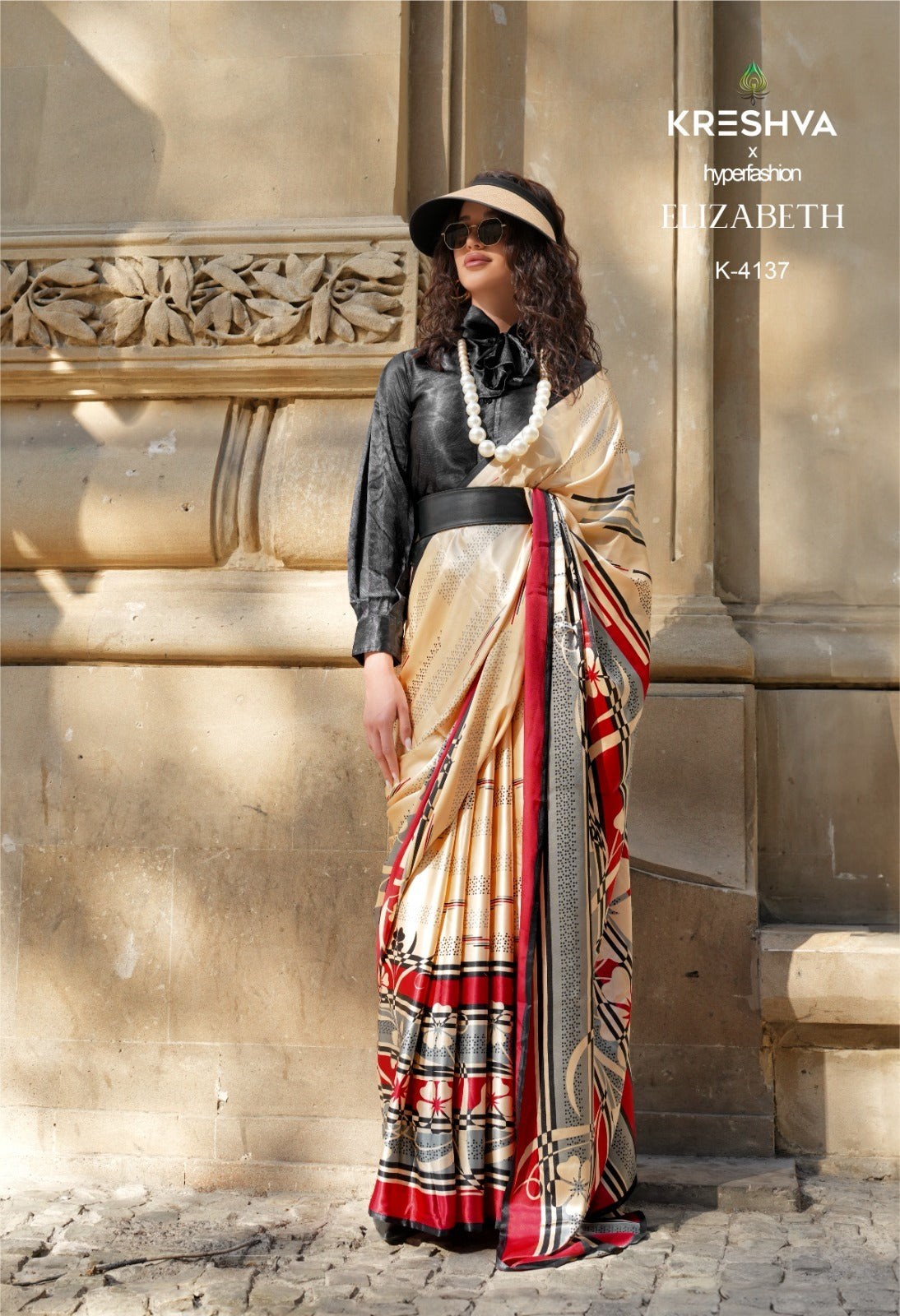 4137 Elizabeth Kreshva Satin Sarees