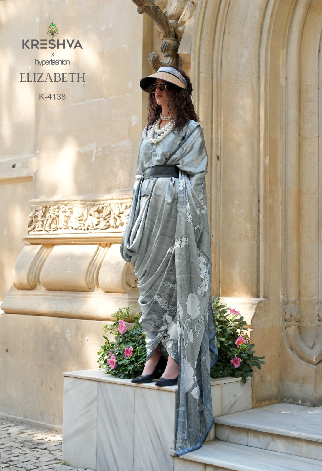 4138 Elizabeth Kreshva Satin Sarees