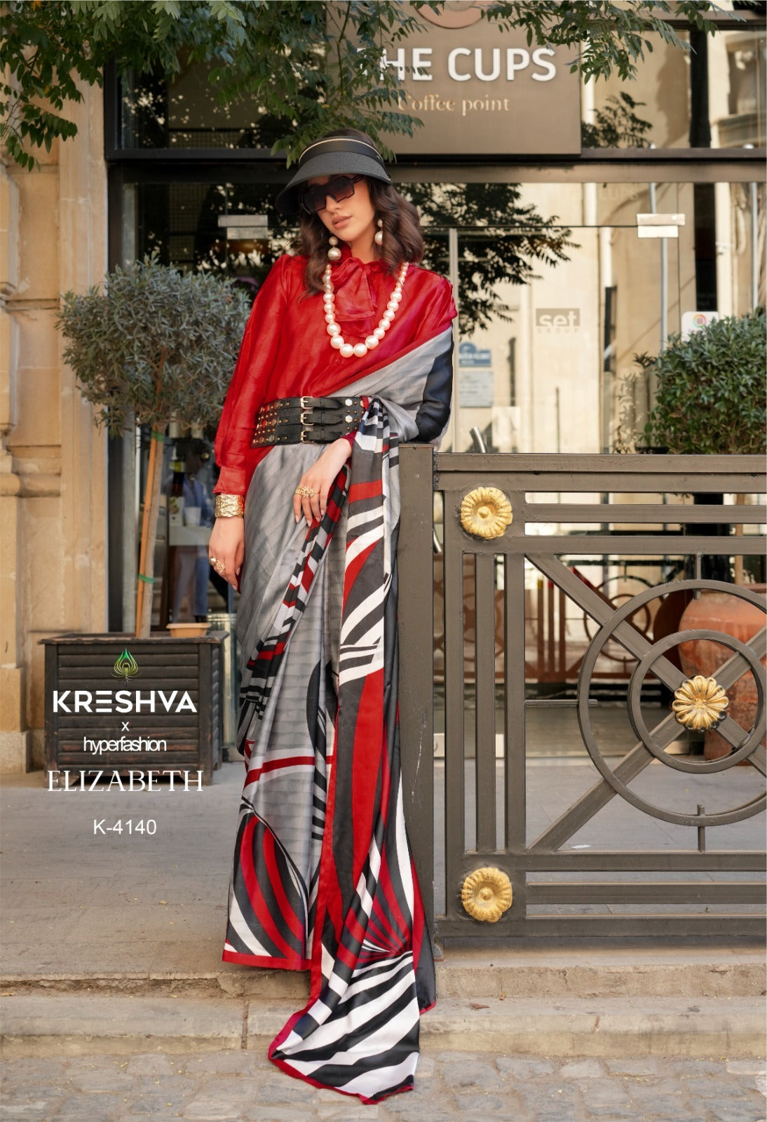 4140 Elizabeth Kreshva Satin Sarees