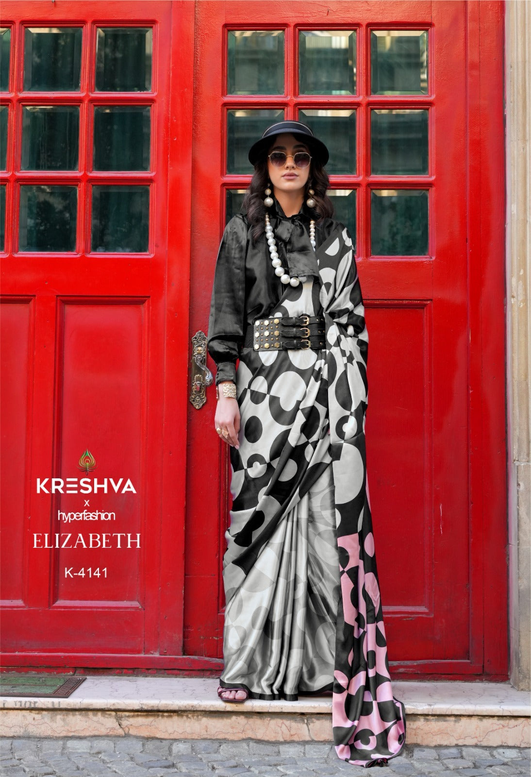 4141 Elizabeth Kreshva Satin Sarees