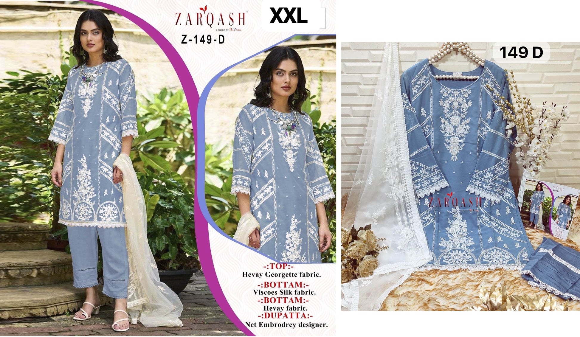 Z-149D Zarqash Pakistani Readymade Suits