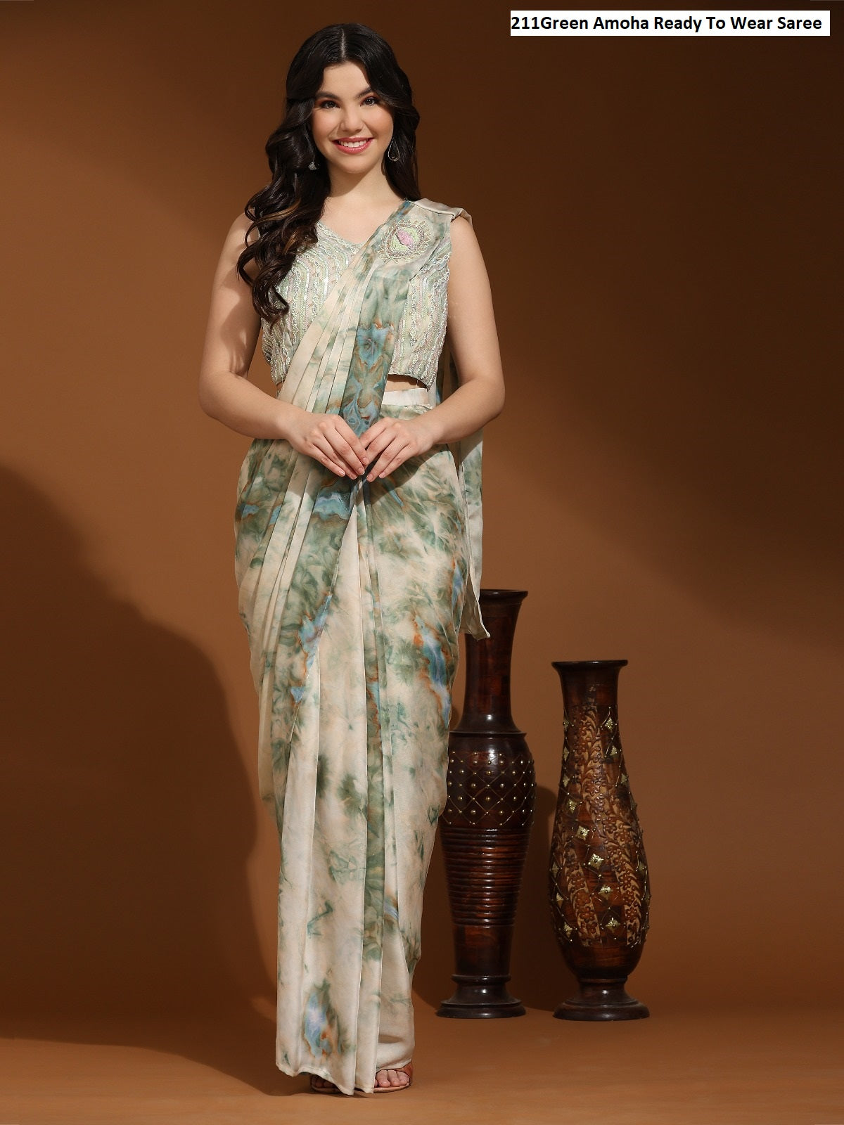 211Green Amoha Ready To Wear Saree