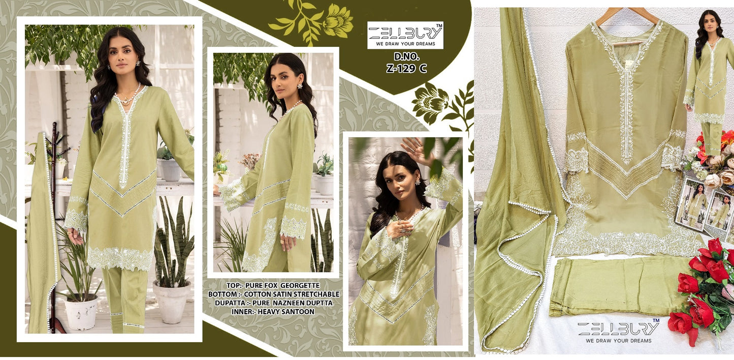 129 Yellow Zellbury Pakistani Readymade Suits