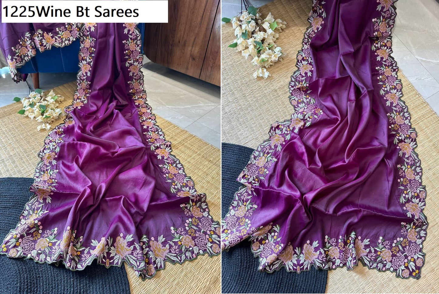 1225Wine Bt Sarees
