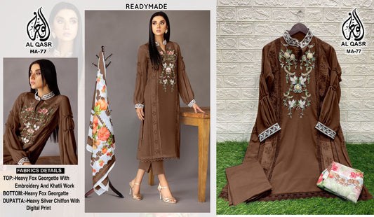 Ma-77 Coffee Al Qasr Pakistani Readymade Suits