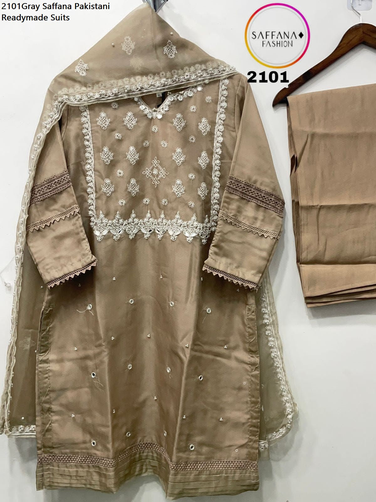 2101Gray Saffana Pakistani Readymade Suits