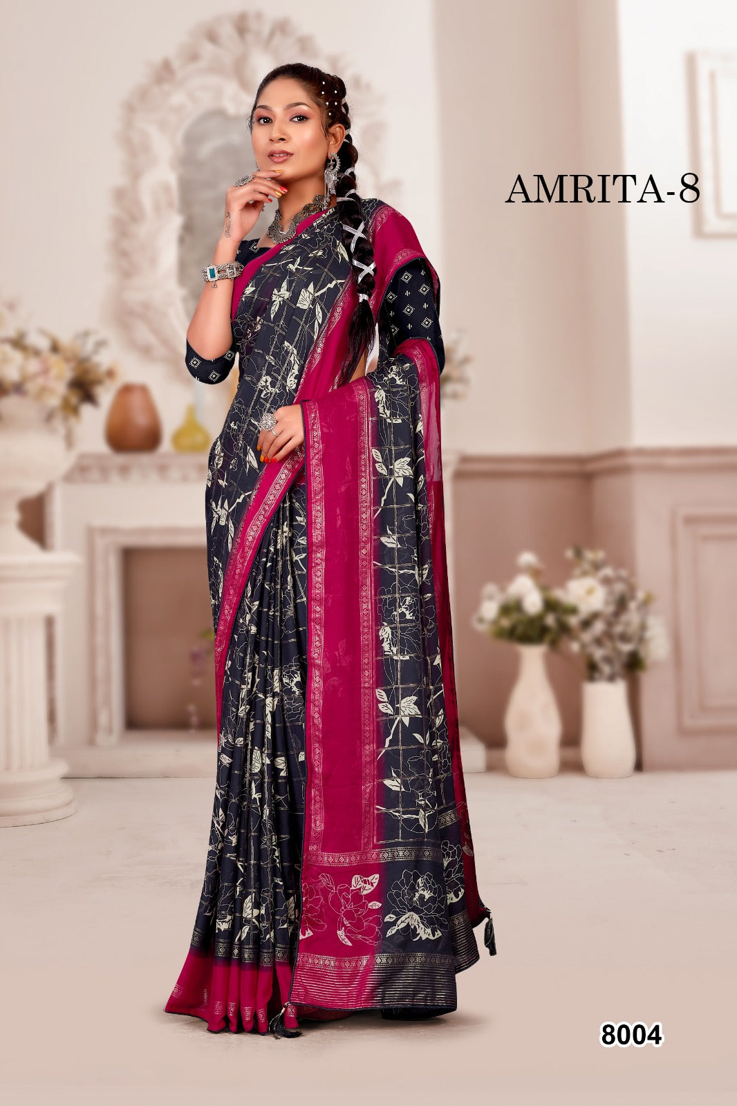 8004 Amrita Vol 8 Mahamani Creation Sarees