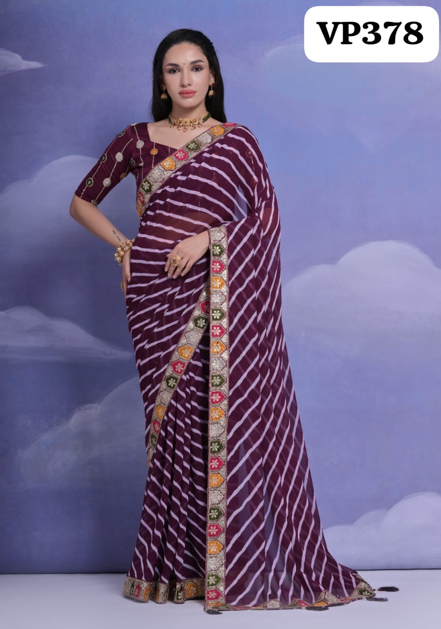 Vp378 Jivika Fashion Berry Sarees