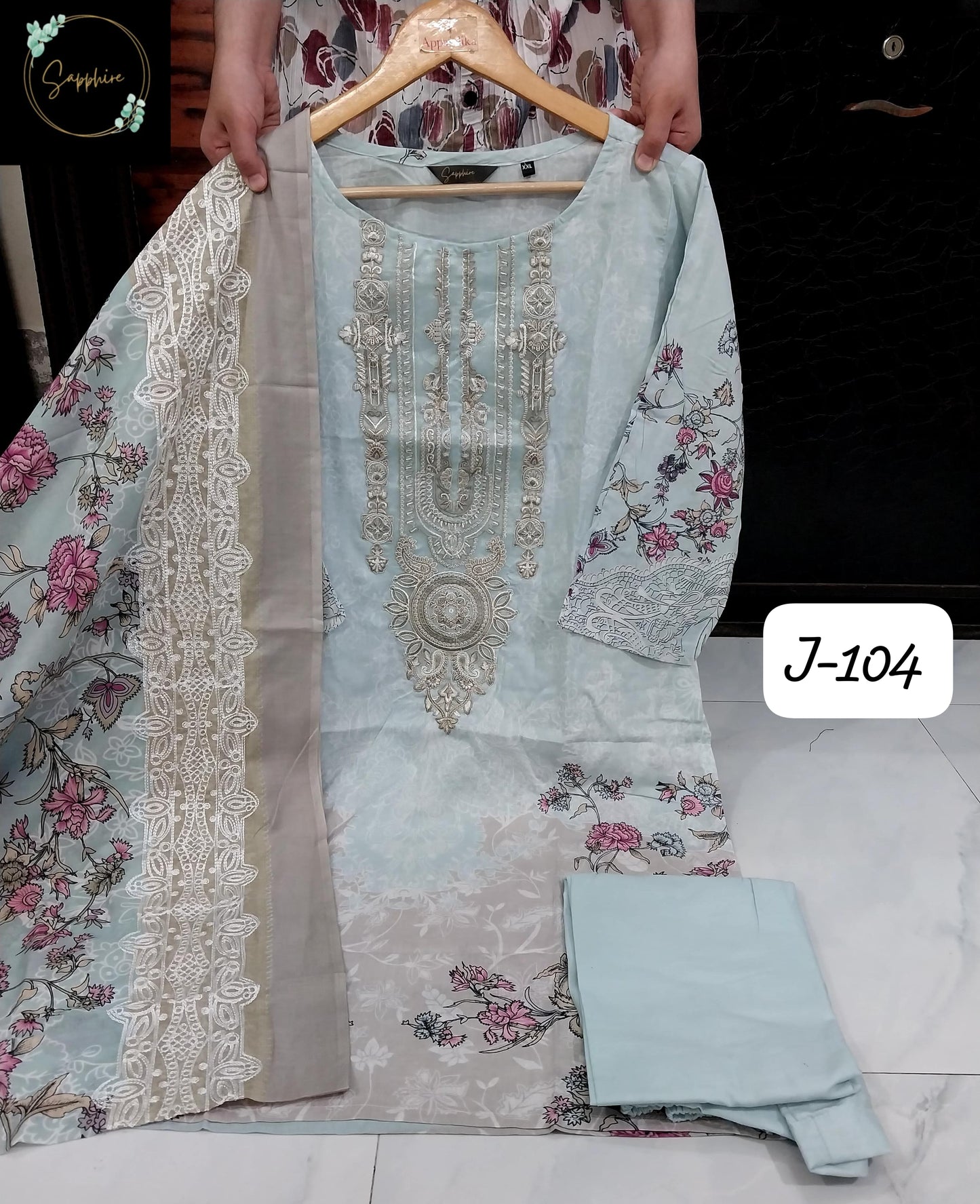 Jazmin Vol 104 Sky Blue Sapphire Pakistani Readymade Suits