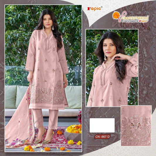 867D Crafted Needle Pakistani Readymade Suits