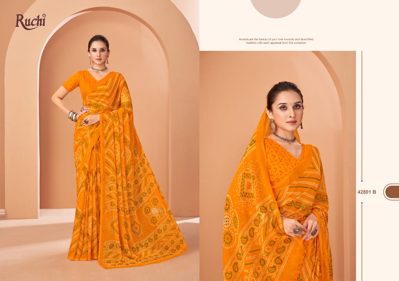 42801B Star Vol 195 Ruchi Chiffon Sarees
