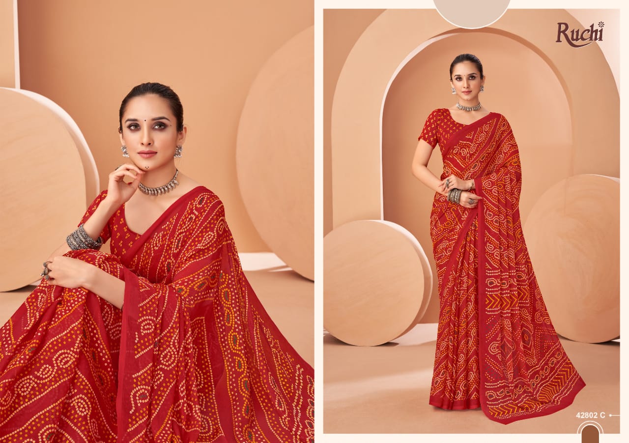 42802C Star Vol 195 Ruchi Chiffon Sarees