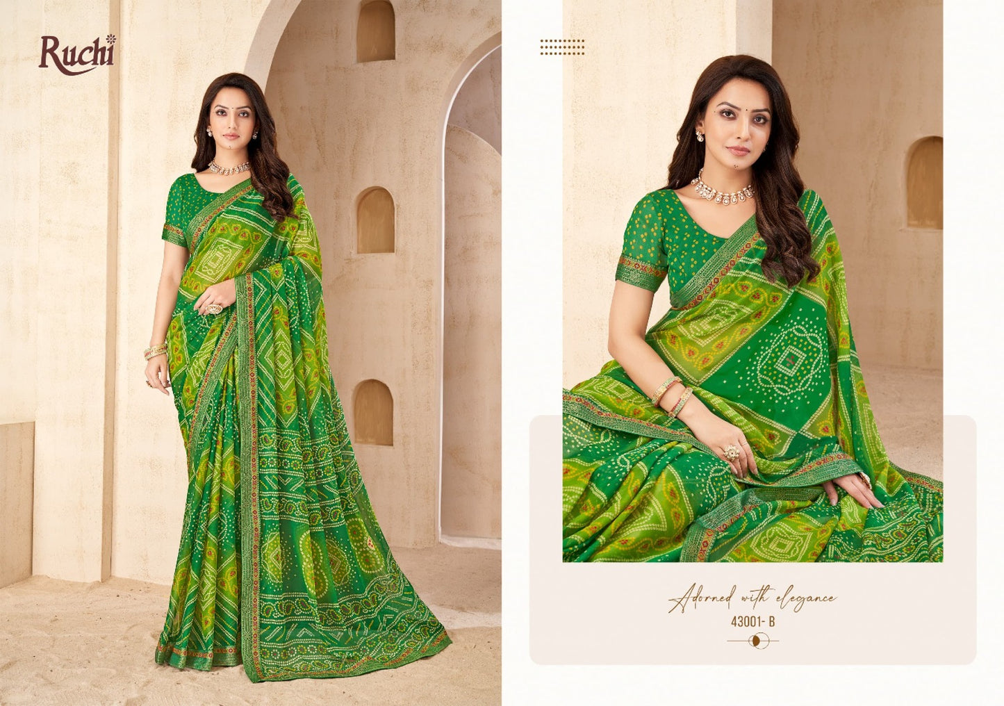 43001B Savera Vol 15 Ruchi Chiffon Sarees