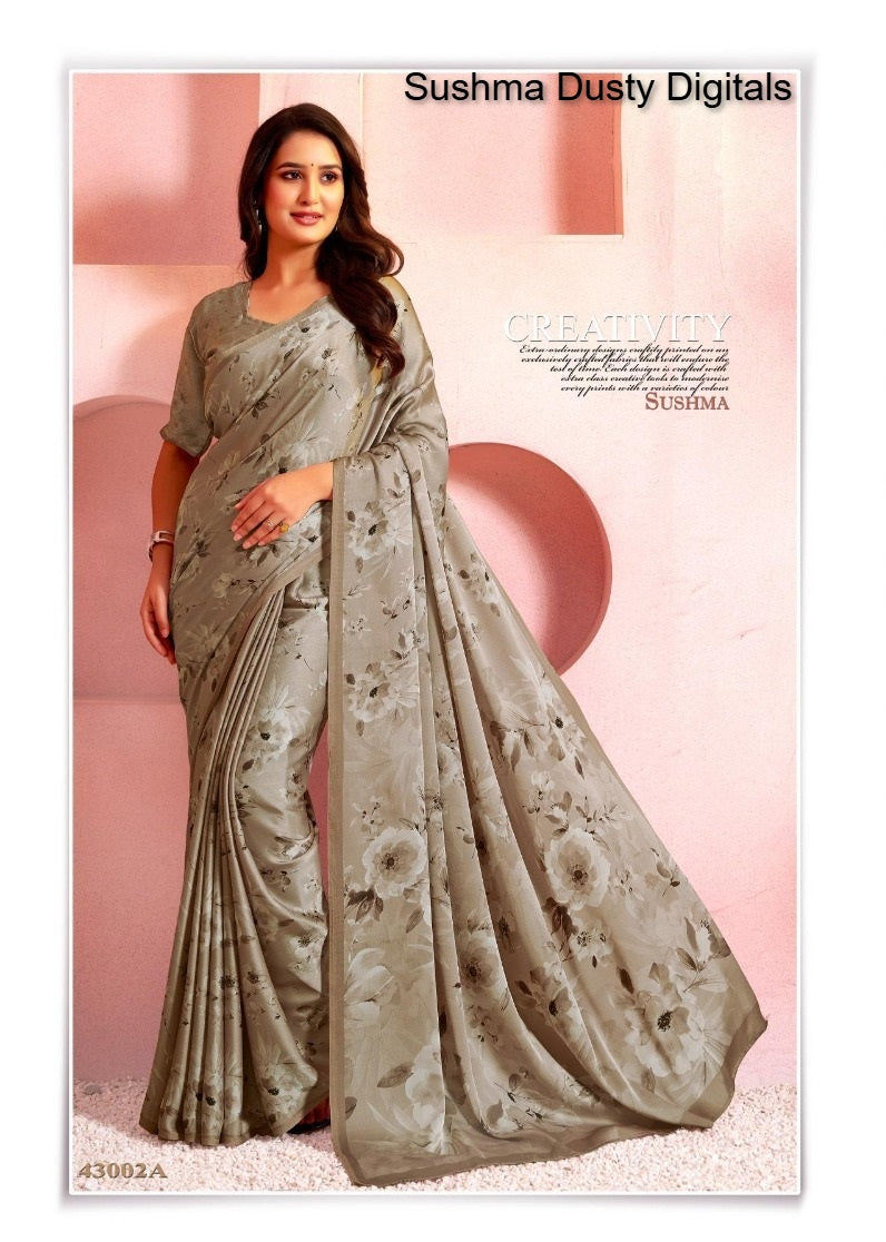 43002A Dusty Digitals Sushma Satin Sarees