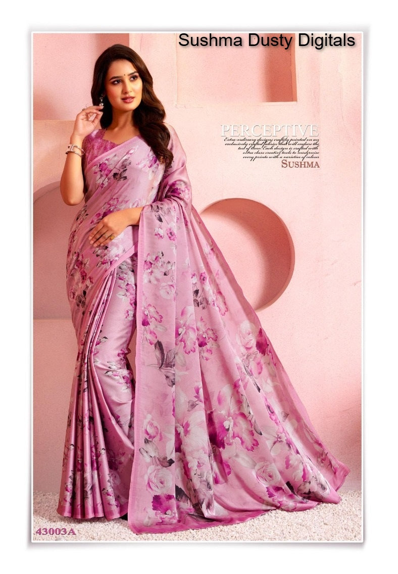 43003A Dusty Digitals Sushma Satin Sarees