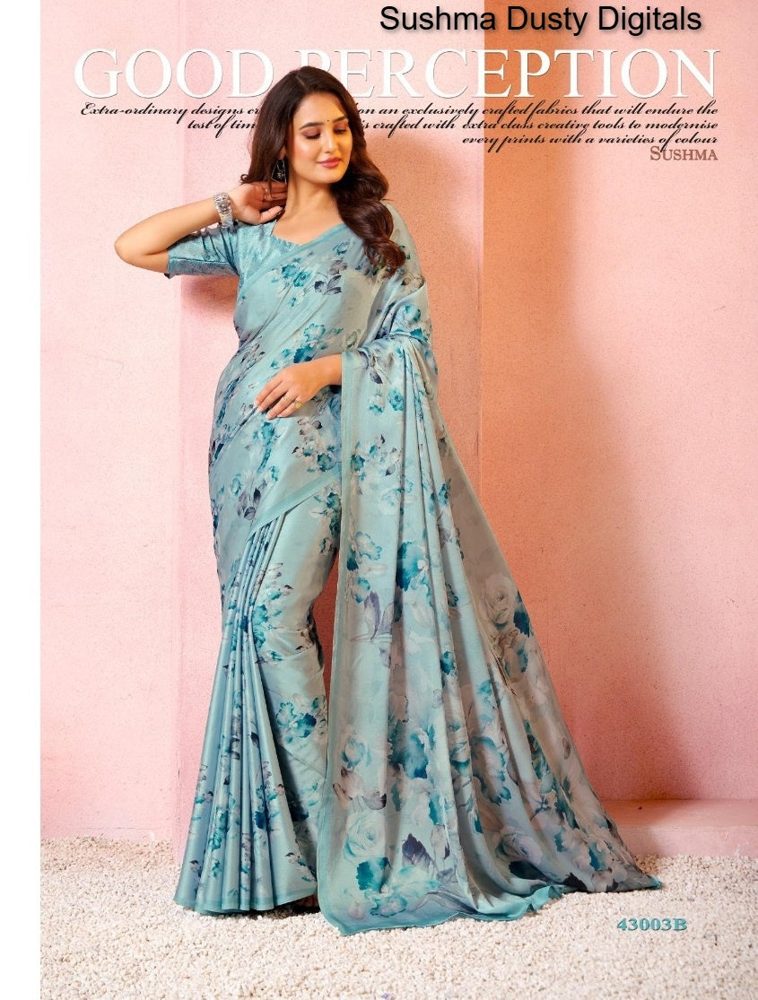 43003B Dusty Digitals Sushma Satin Sarees