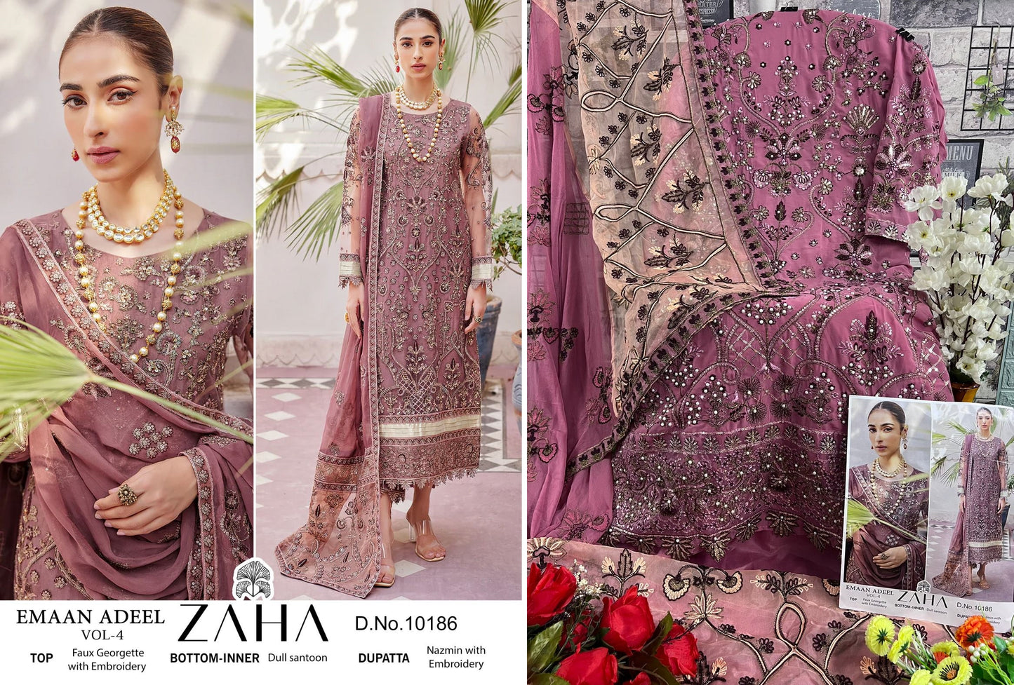 10186 Zaha Pakistani Salwar Suits