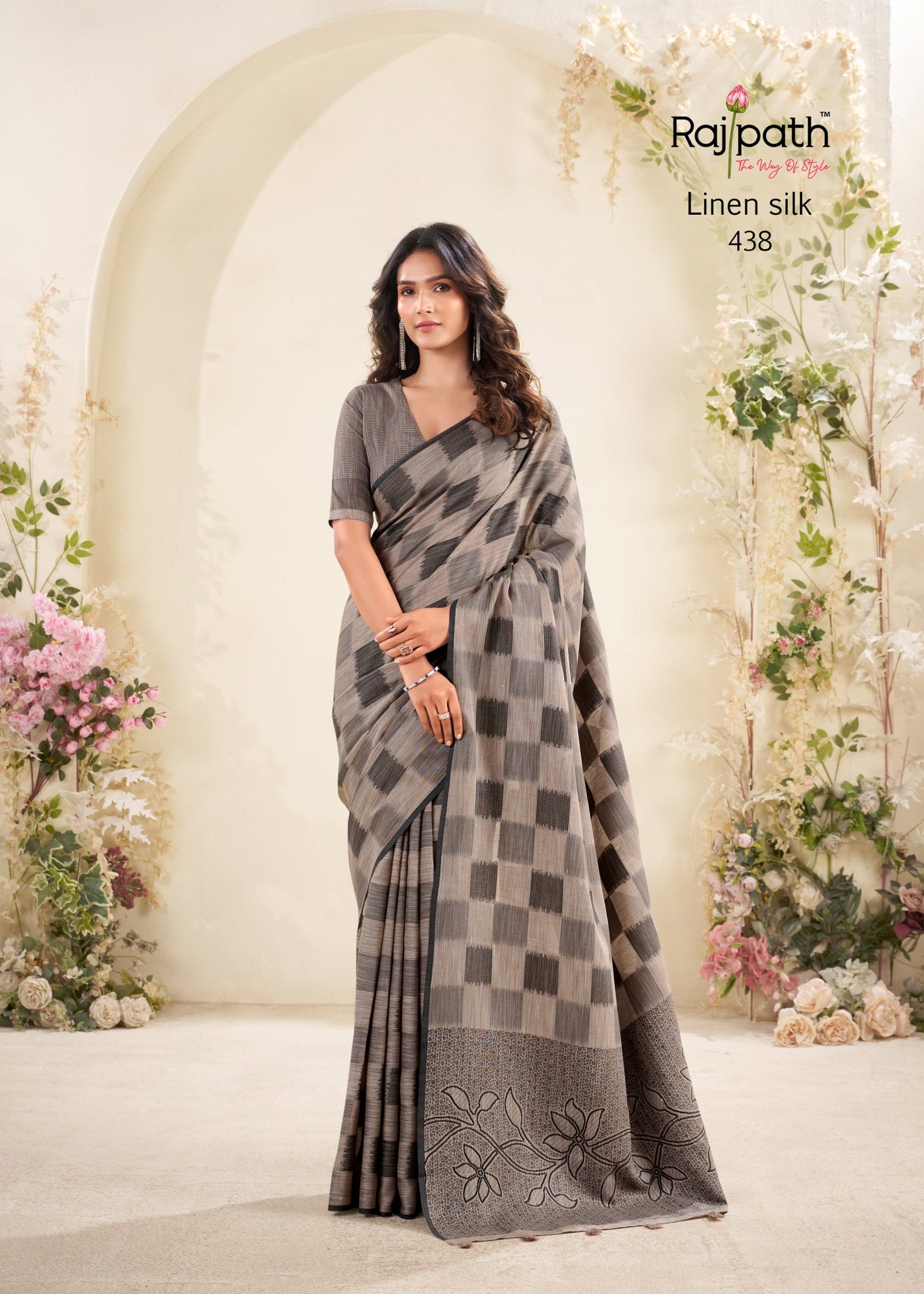 438 Redium Silk Rajpath Linen Silk Sarees