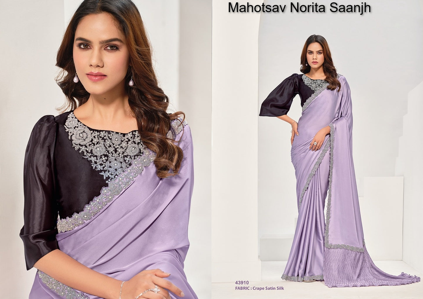 43910 Norita Saanjh Mahotsav Crepe Satin Silk Sarees