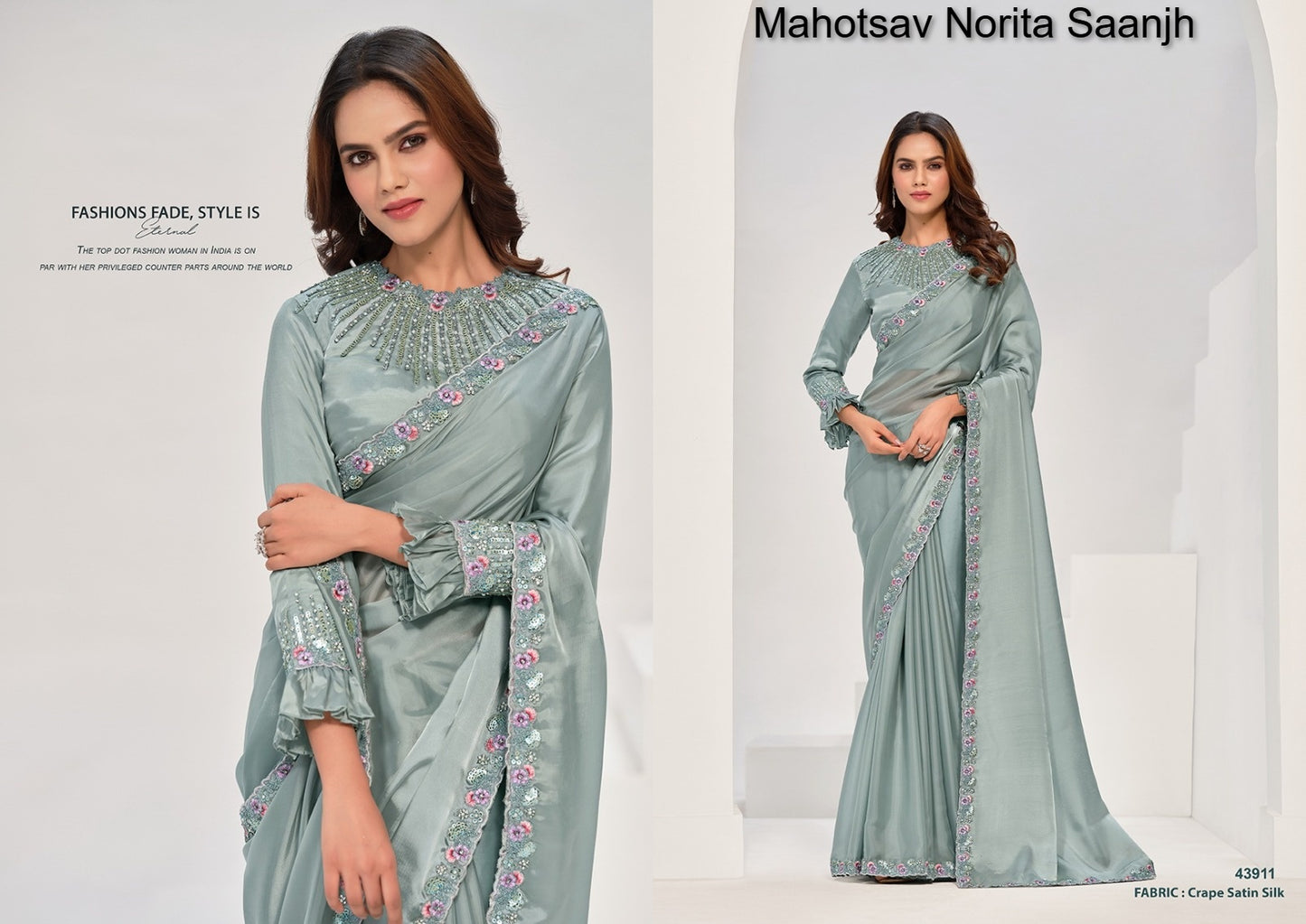 43911 Norita Saanjh Mahotsav Crepe Satin Silk Sarees