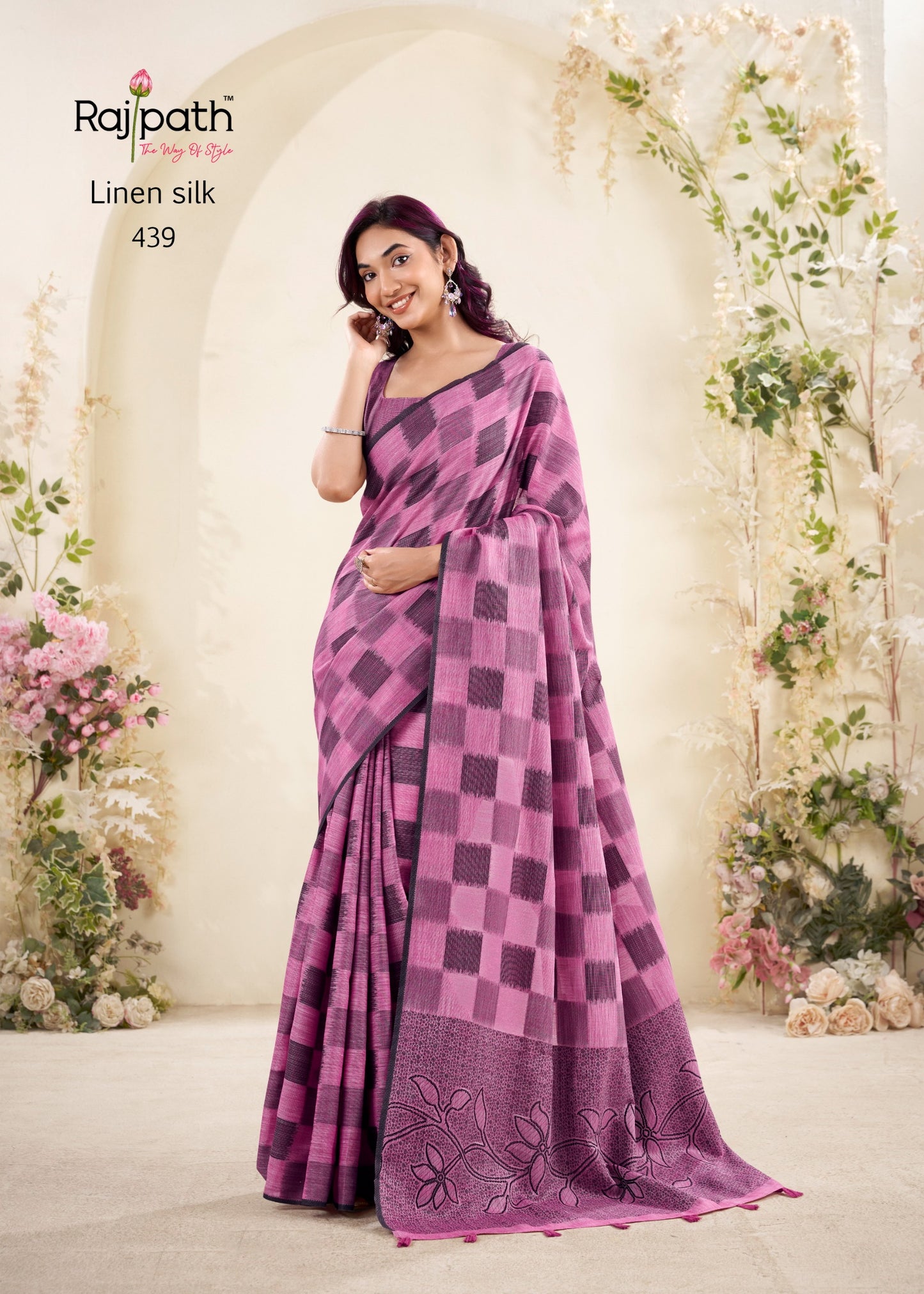 439 Redium Silk Rajpath Linen Silk Sarees