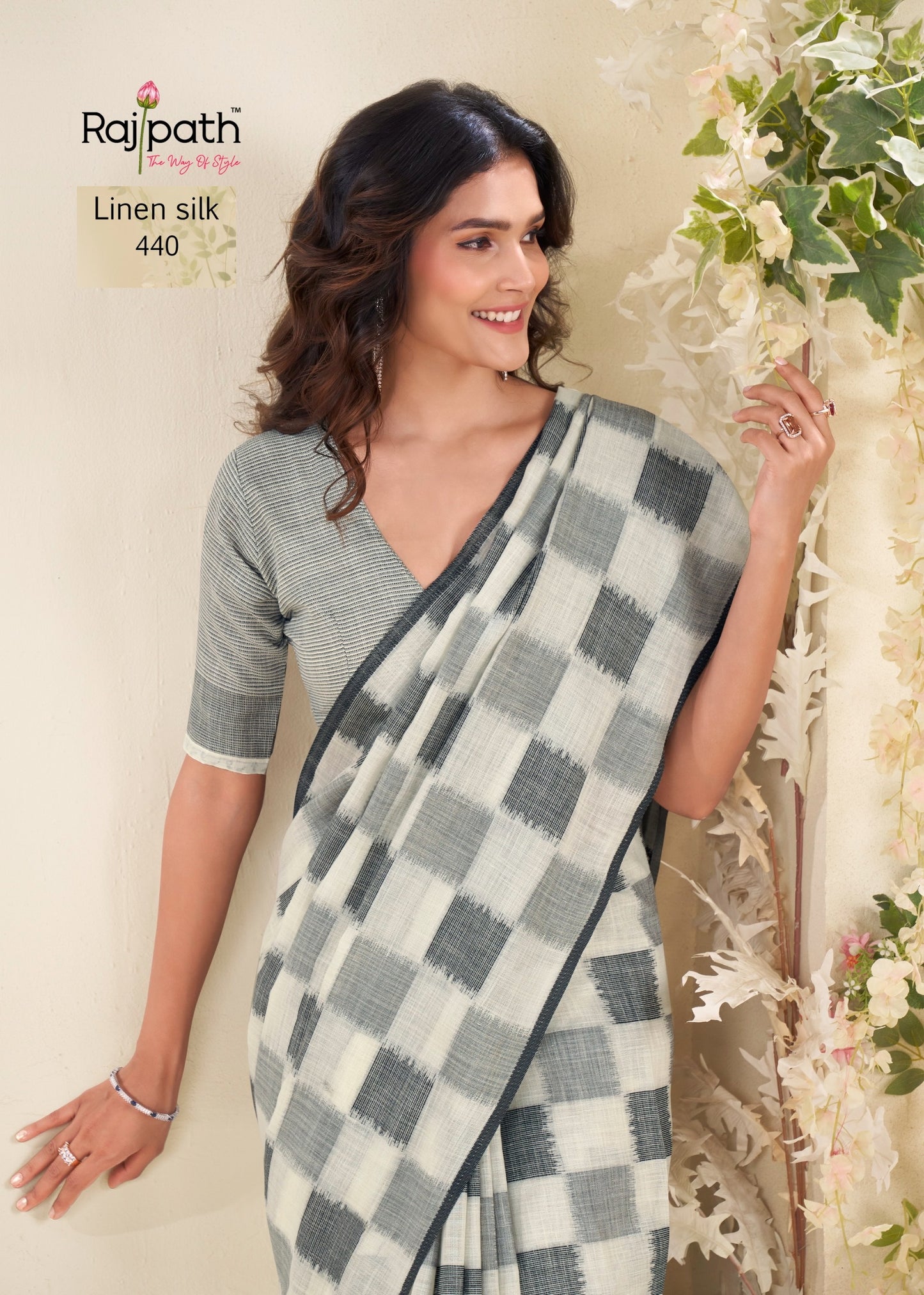440 Redium Silk Rajpath Linen Silk Sarees