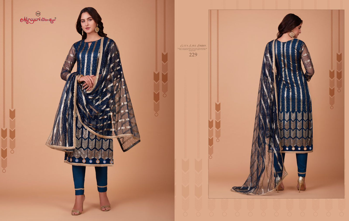 229 Zehra Vol 3 Narayani Fashion House Unstitched Suits