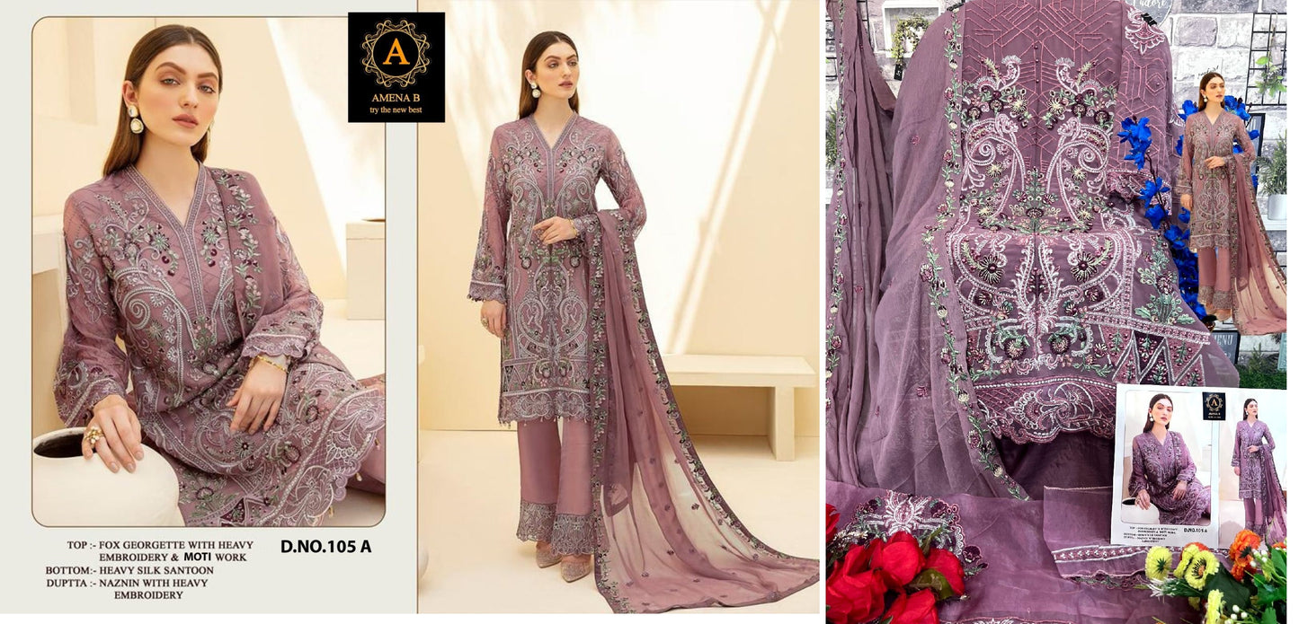 105A Amena B Pakistani Salwar Suits