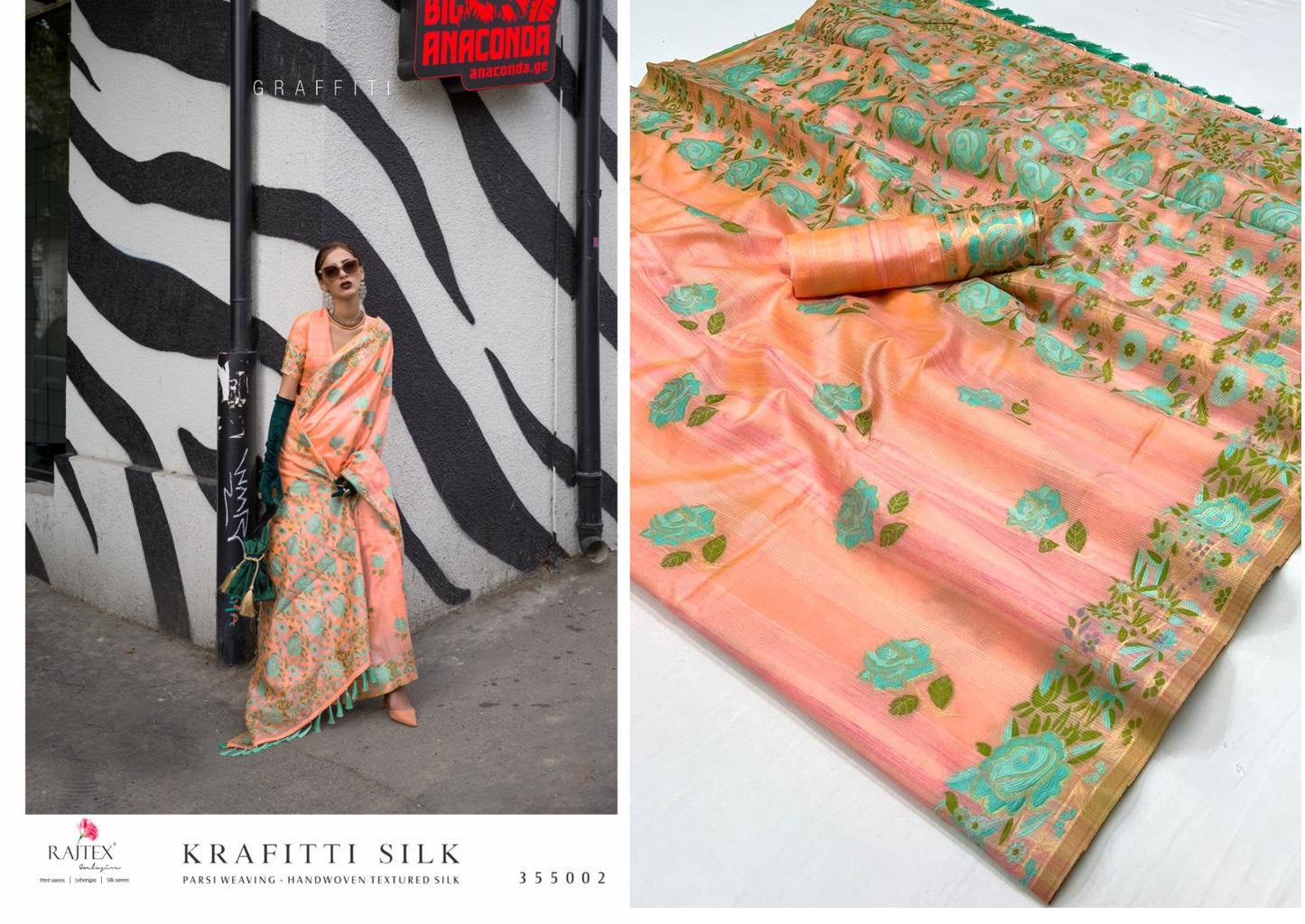 355002 Krafitti Rajtex Sarees