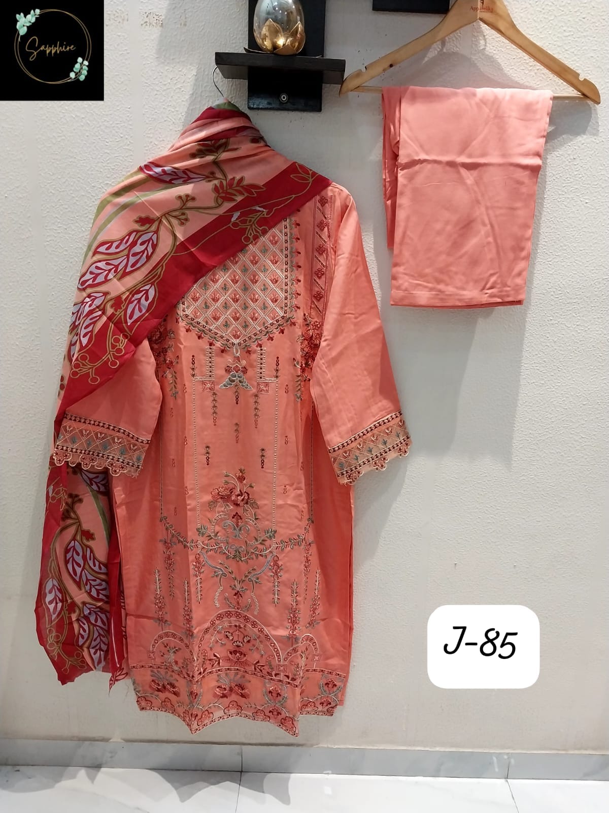 Jazmin Vol 85 Peach Sapphire Pakistani Readymade Suits