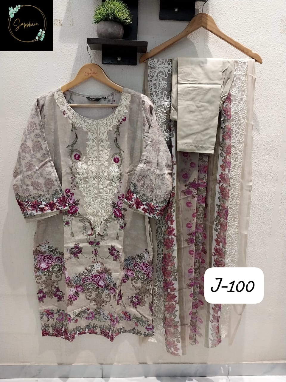 Jazmin Vol 100 Off White Sapphire Pakistani Readymade Suits