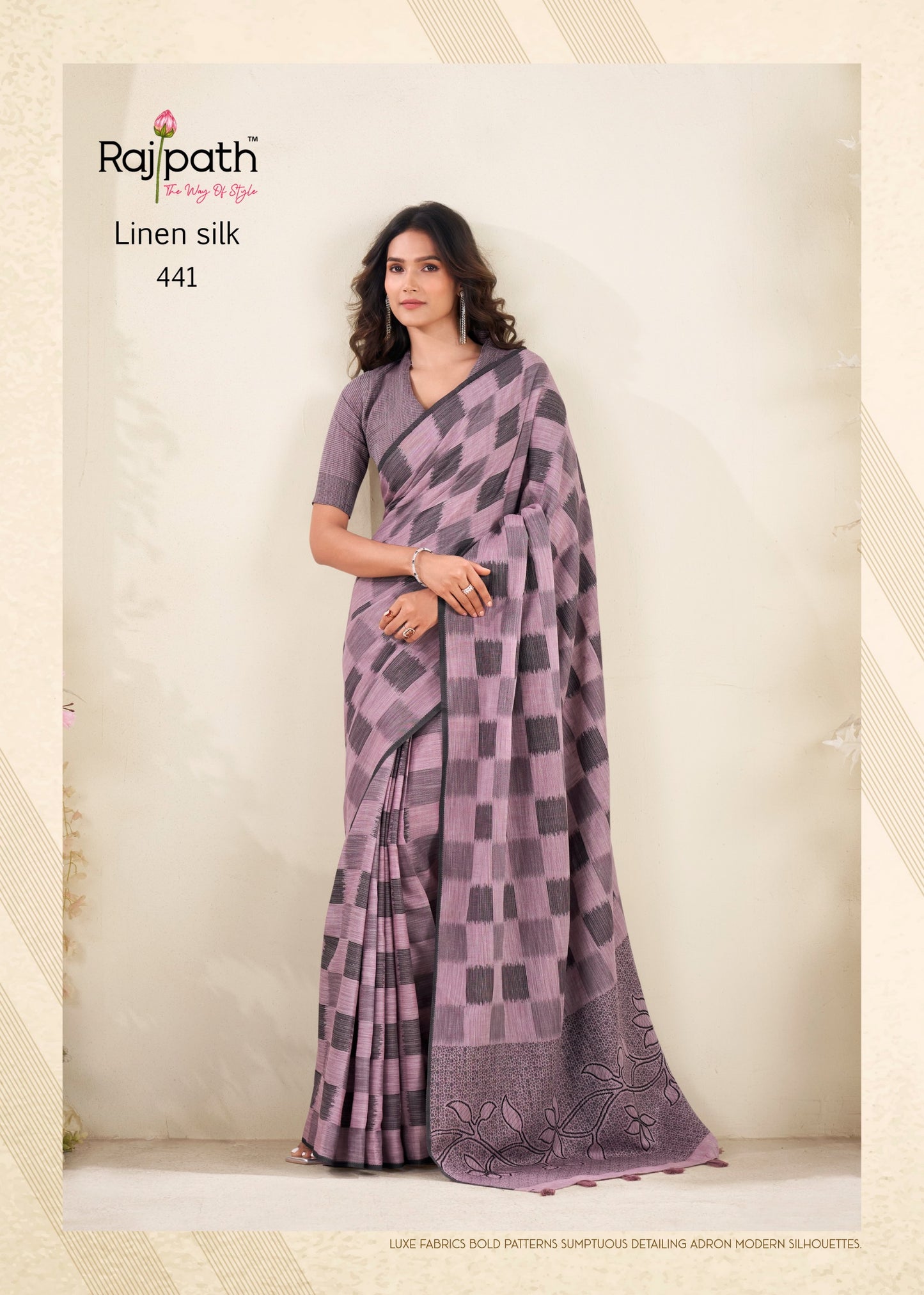 441 Redium Silk Rajpath Linen Silk Sarees