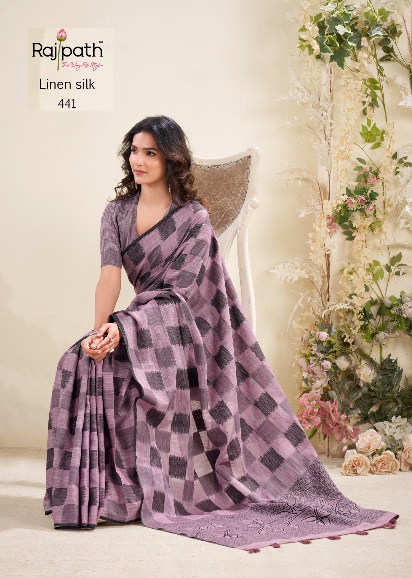 441 Redium Silk Rajpath Linen Silk Sarees