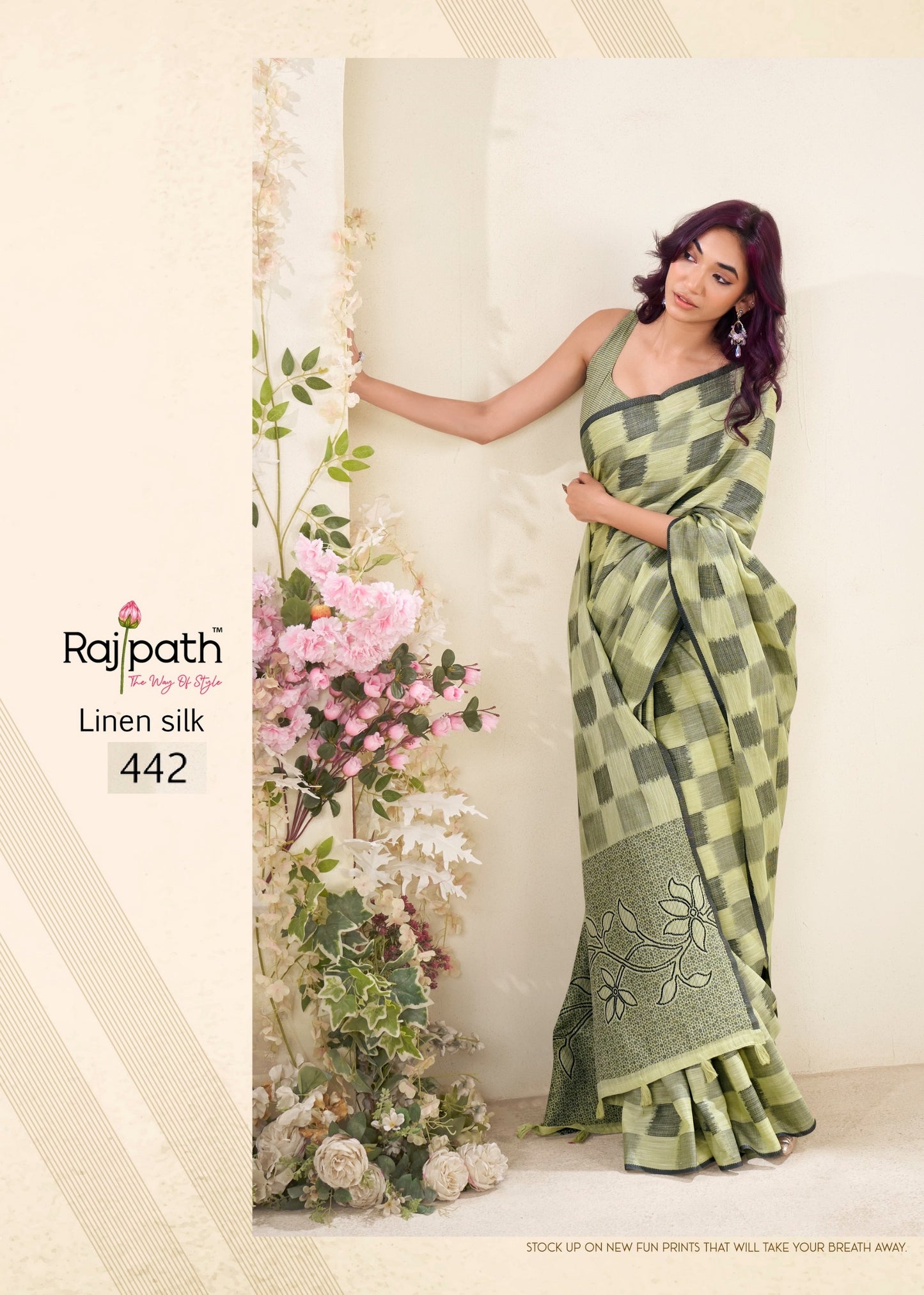 442 Redium Silk Rajpath Linen Silk Sarees