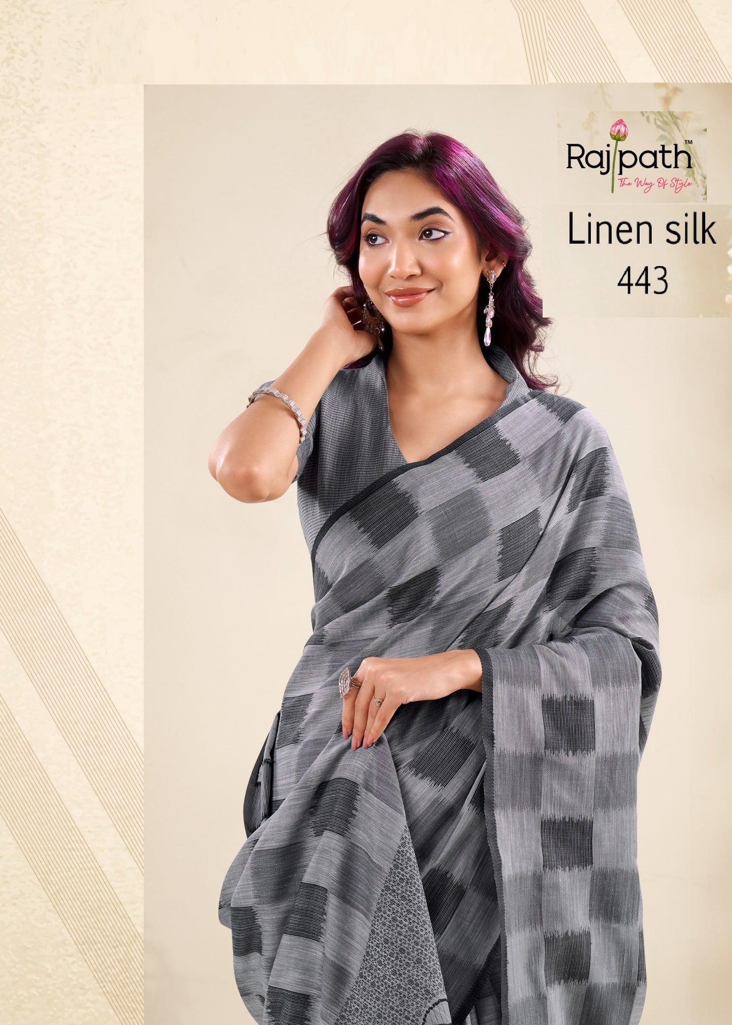 443 Redium Silk Rajpath Linen Silk Sarees