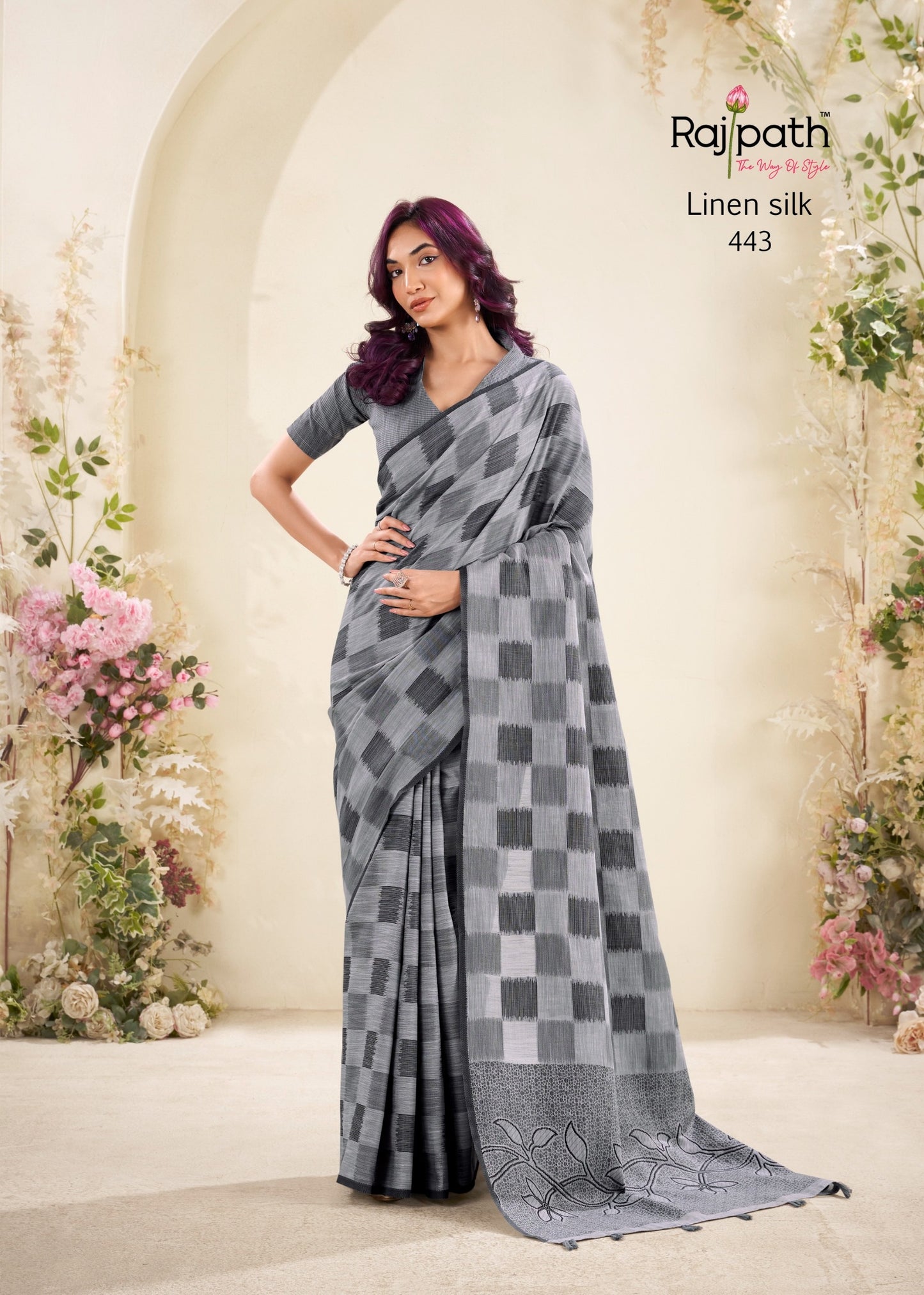 443 Redium Silk Rajpath Linen Silk Sarees