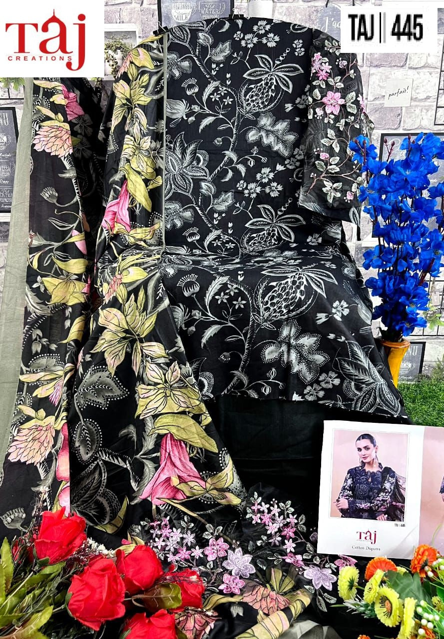 445 Taj Creations Embroidery Pakistani Patch Suits