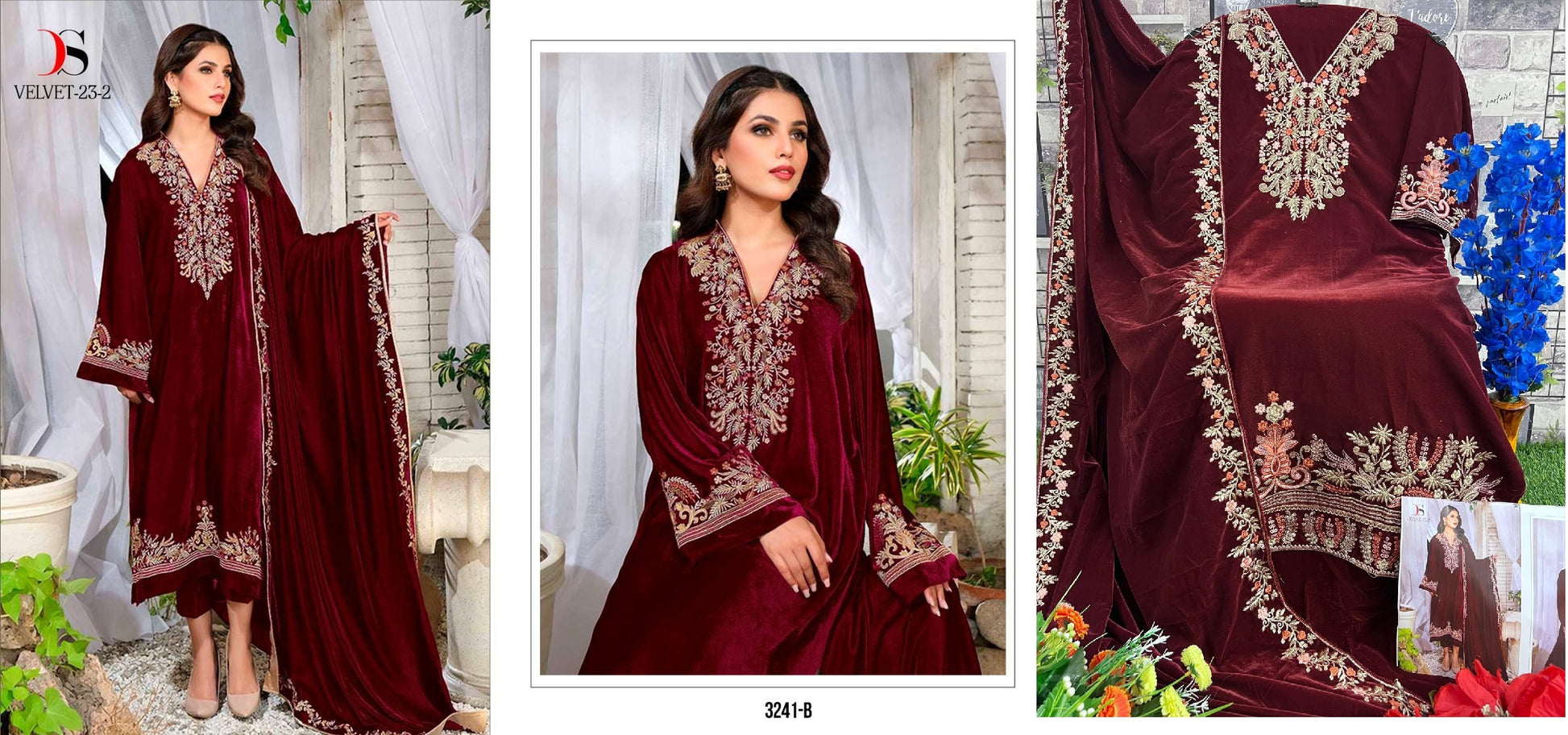 3241B Deepsy Velvet Suits