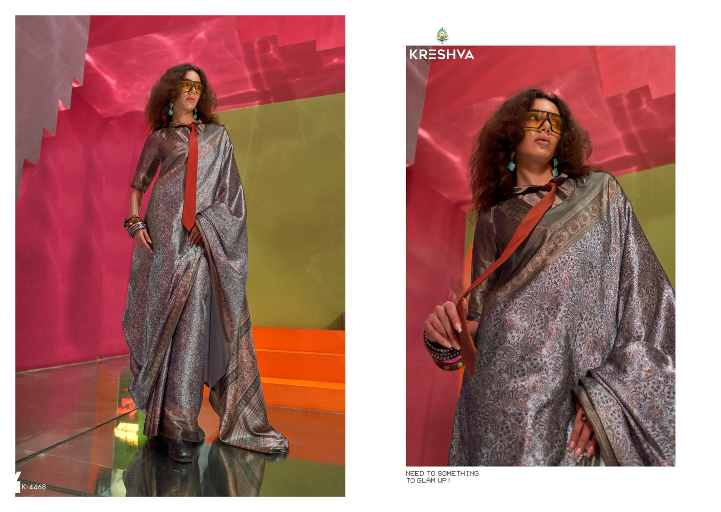 4468 Silkina Kreshva Spanish Satin Sarees