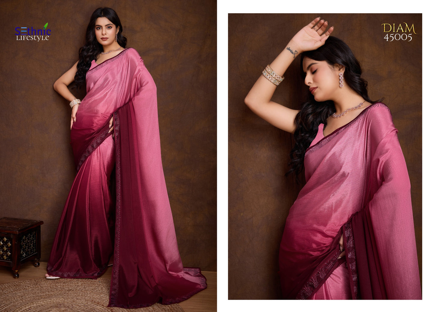 45005 Diam Sethnic Swarovski Work Sarees