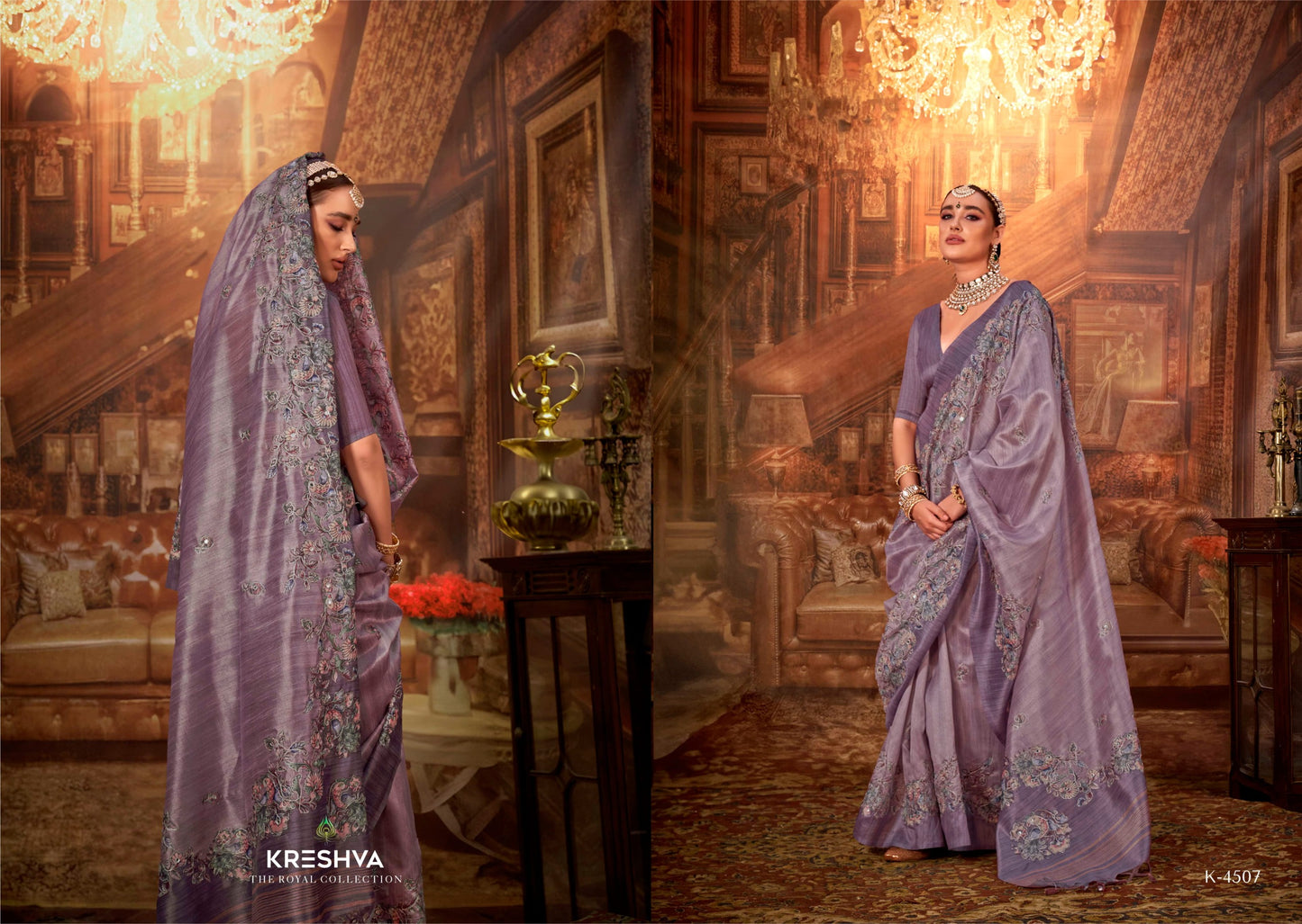 4507 Man Morni Kreshva Pv Silk Sarees