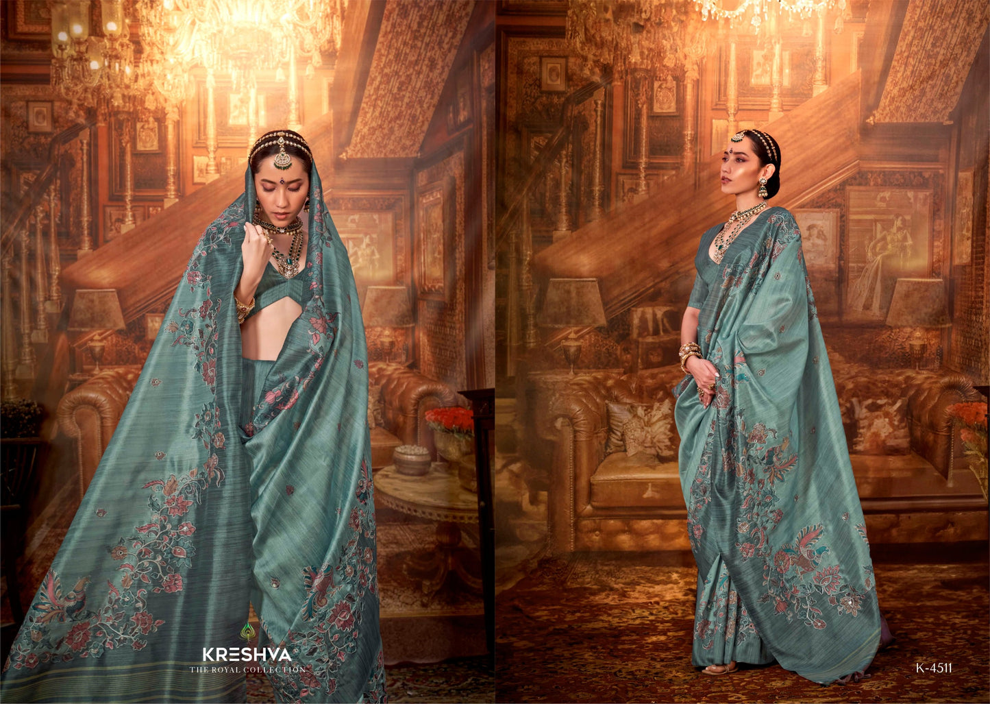 4511 Man Morni Kreshva Pv Silk Sarees