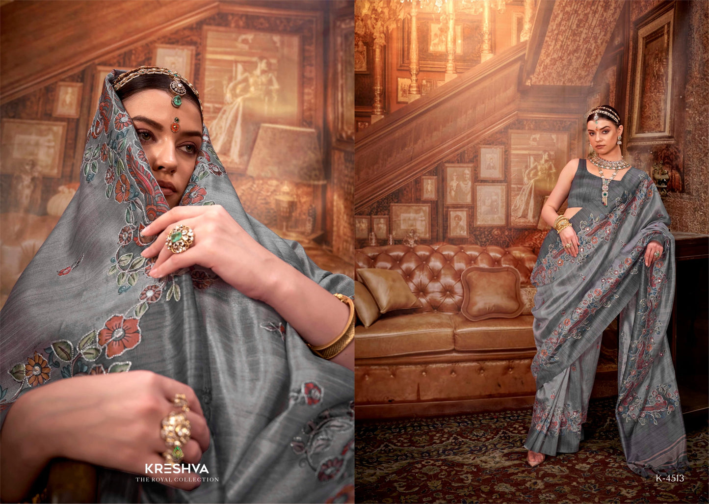 4513 Man Morni Kreshva Pv Silk Sarees