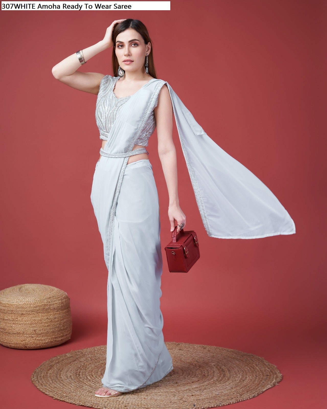 307White Amoha Ready To Wear Saree