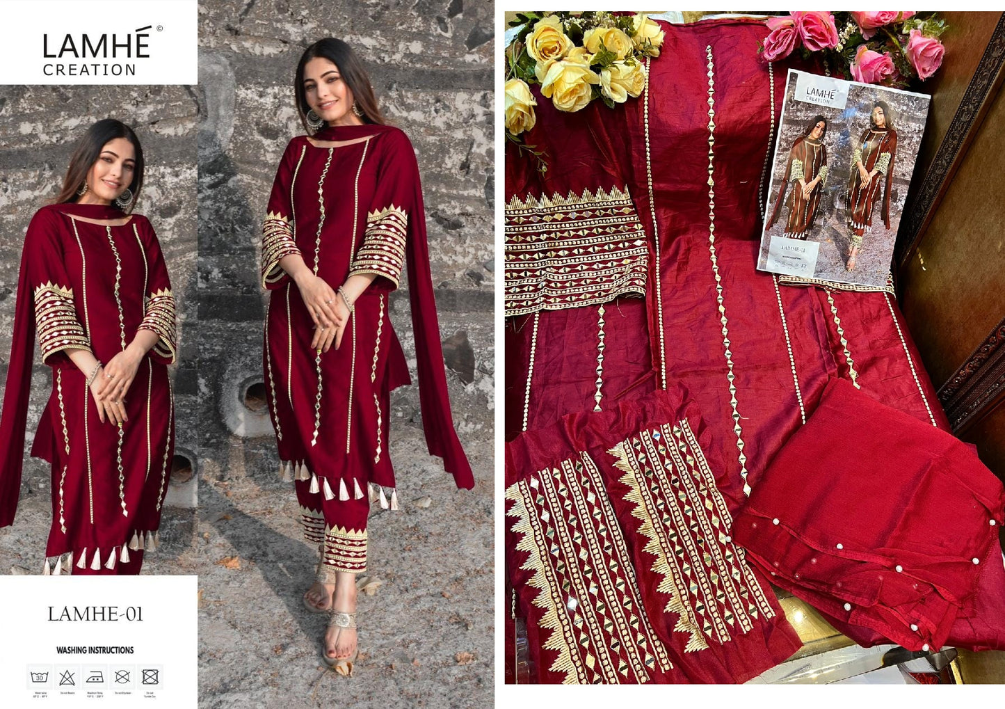 Mirror Vol 1 Red Lamhe Creation Pakistani Salwar Suits