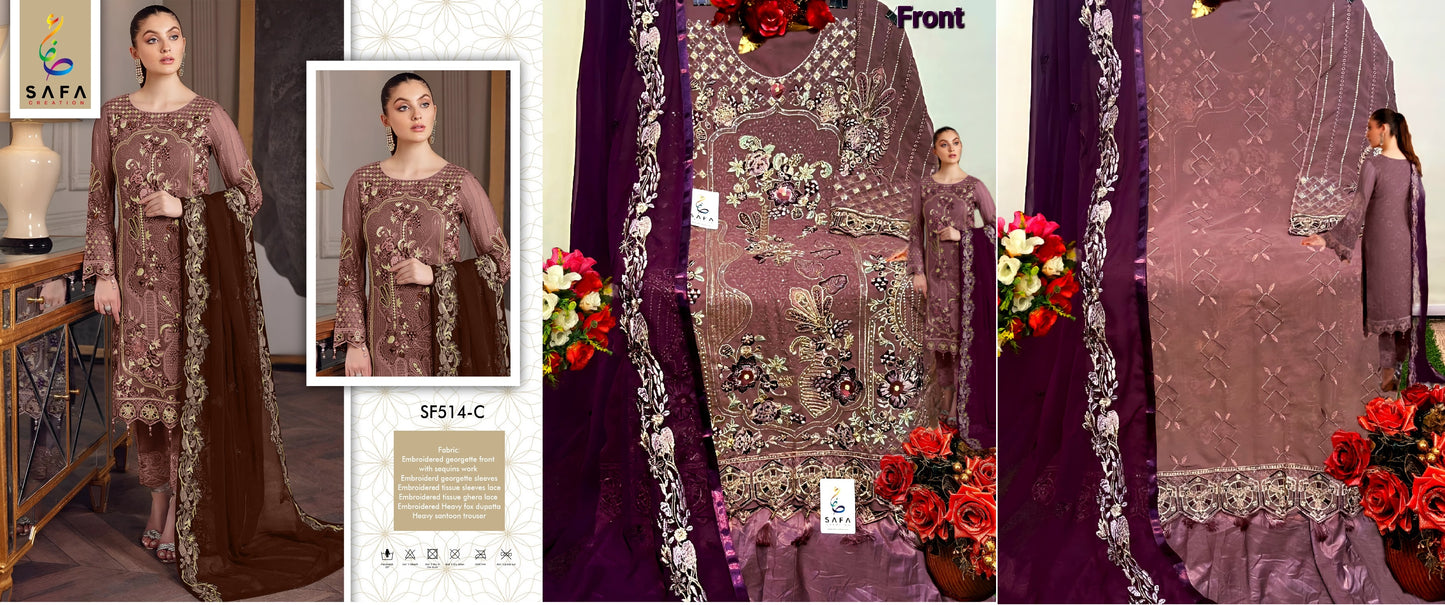 514C New Safa Creation Pakistani Salwar Suits
